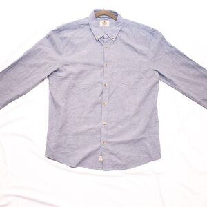 Marine Layer Heathered Blue Casual Button Down Shirt